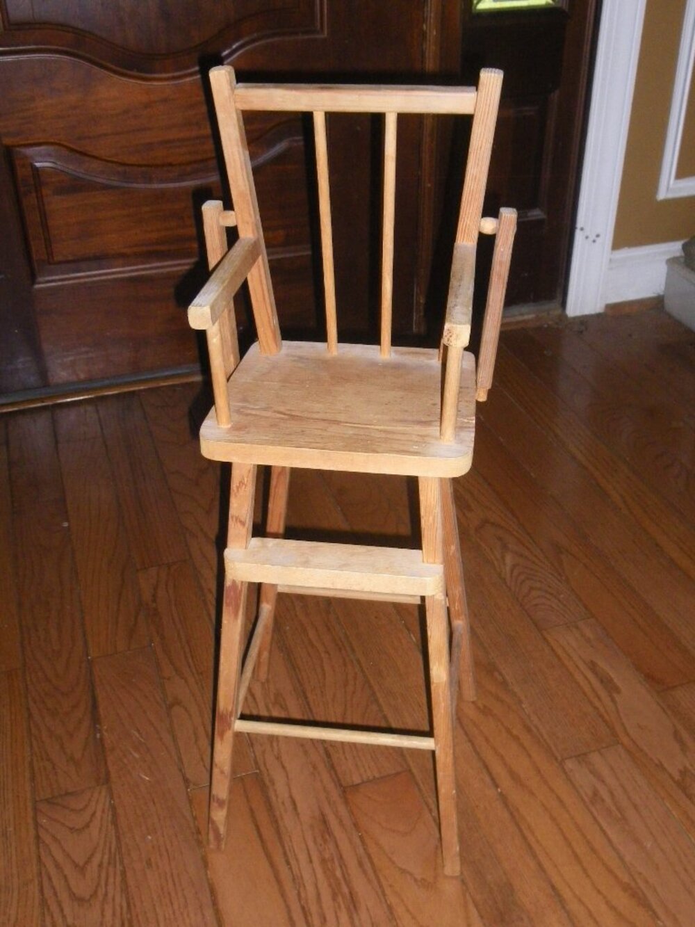 Vintage Antique Children’s Small Wooden Highchair Rustic Charming Home Decor
